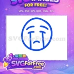 Free Blue Tears Free Sad Face Emoji Line Art Free SVG - Instant Download