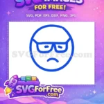 Free Blue Nerd Emoji Free Sad Face Movie Free SVG - Instant Download