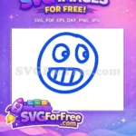 Free Goofy Grinning Free Blue Emoji Smiley Face Free SVG - Instant Download
