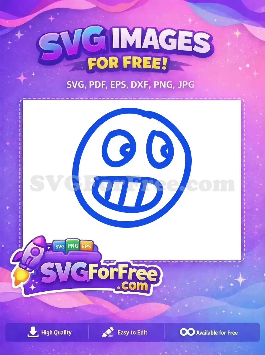 Free Goofy Grinning Free Blue Emoji Smiley Face Free SVG