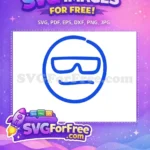 Free Blue Sunglasses Free Sarcastic Line Art Emoji Free SVG - Instant Download