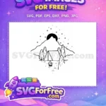 Free Line Art Peaks Free Simple Mountain View Free SVG - Instant Download