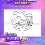 Free Line Art Peak Free Mountain Topography View Free SVG - Instant Download