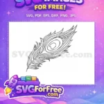 Free Intricate Line Free Art Peacock Feather Design Free SVG - Instant Download