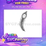 Free Detailed Line Free Art Peacock Feather Design Free SVG - Instant Download