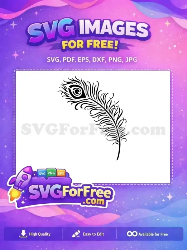 Free Detailed Eye Free Curled Lines Peacock Feather Free SVG