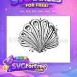 Free Ornate Detailed Free Line Art Design Peacock Free SVG - Instant Download