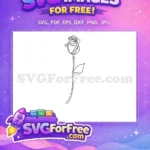 Free Elegant Rose Free Minimalist Line Art Free SVG - Instant Download