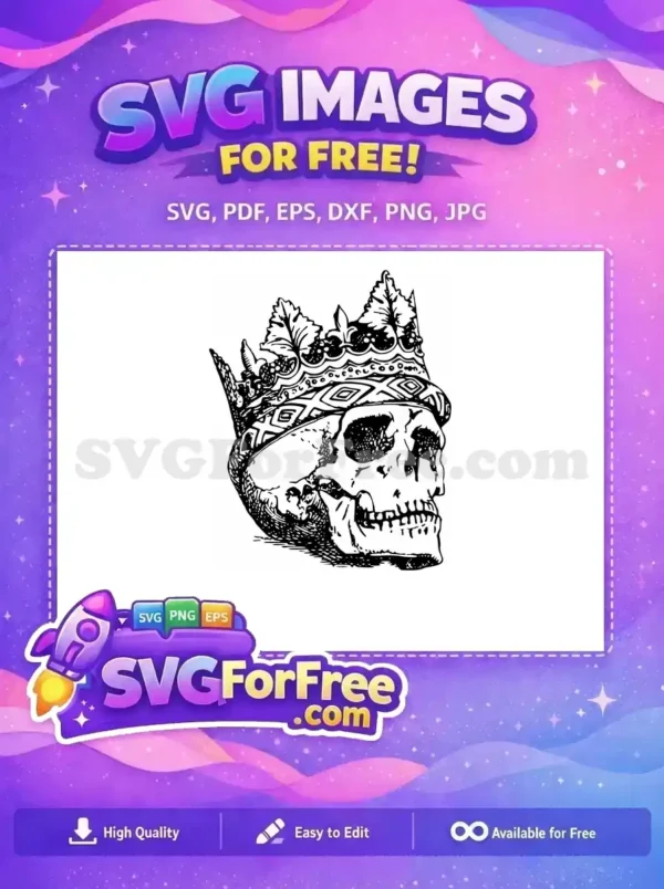 Free Detailed Eyes Free Nose Line Art Skull Free SVG 1