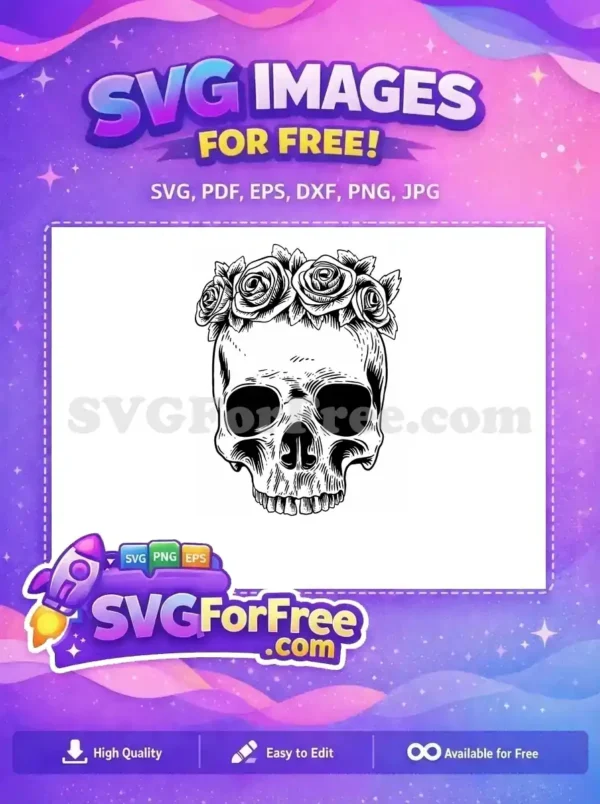 Free Skull Face Free Line Art Halloween Free SVG