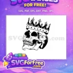 Free Detailed Line Art Free Skull Silhouette Halloween Free SVG 1 - Instant Download