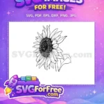 Free Detailed Petals Free Black Center Sunflower Free SVG 2 - Instant Download