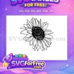 Free Line Art Free Simple Sunflower Line Art Free SVG - Instant Download