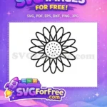 Free Symmetrical Petals Free Circular Seeds Line Art Free SVG - Instant Download