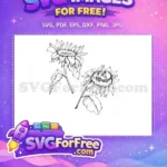 Free Line Art Sunflower Free Floral Design Free SVG - Instant Download