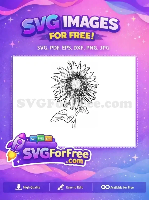 Free Line Art Free Floral Sunflower Line Art Free SVG 3 Free Line Art Free Floral Sunflower Line Art Free SVG 3