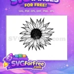 Free Detailed Petals Free Black Center Sunflower Free SVG 4 - Instant Download