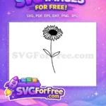Free Line Art Free Sunflower Free SVG 3 - Instant Download