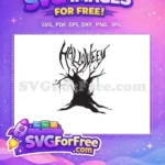 Free Halloween Lettering Free Spooky Tree Silhouette Halloween Free SVG - Instant Download