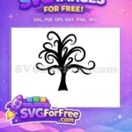Free Swirling Branches Free Black Silhouette Line Art Free SVG - Instant Download