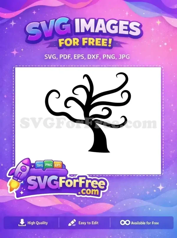 Free Swirling Branches Free Spooky Silhouette Halloween Free SVG 2