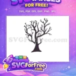 Free Bare Branches Free Silhouette Line Art Tree Free SVG - Instant Download