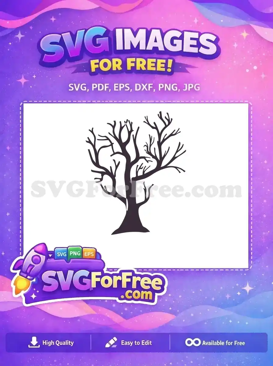 Free Bare Branches Free Silhouette Line Art Tree Free SVG