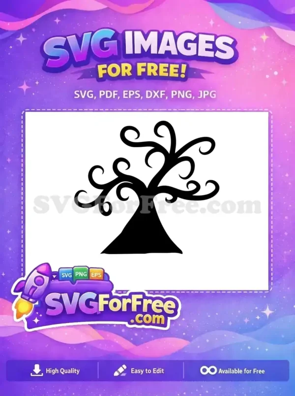 Free Swirling Branches Free Silhouette Spooky Halloween Free SVG
