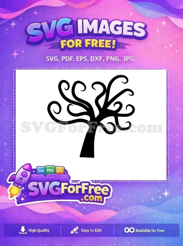 Free Swirling Branches Free Silhouette Spooky Tree Free SVG