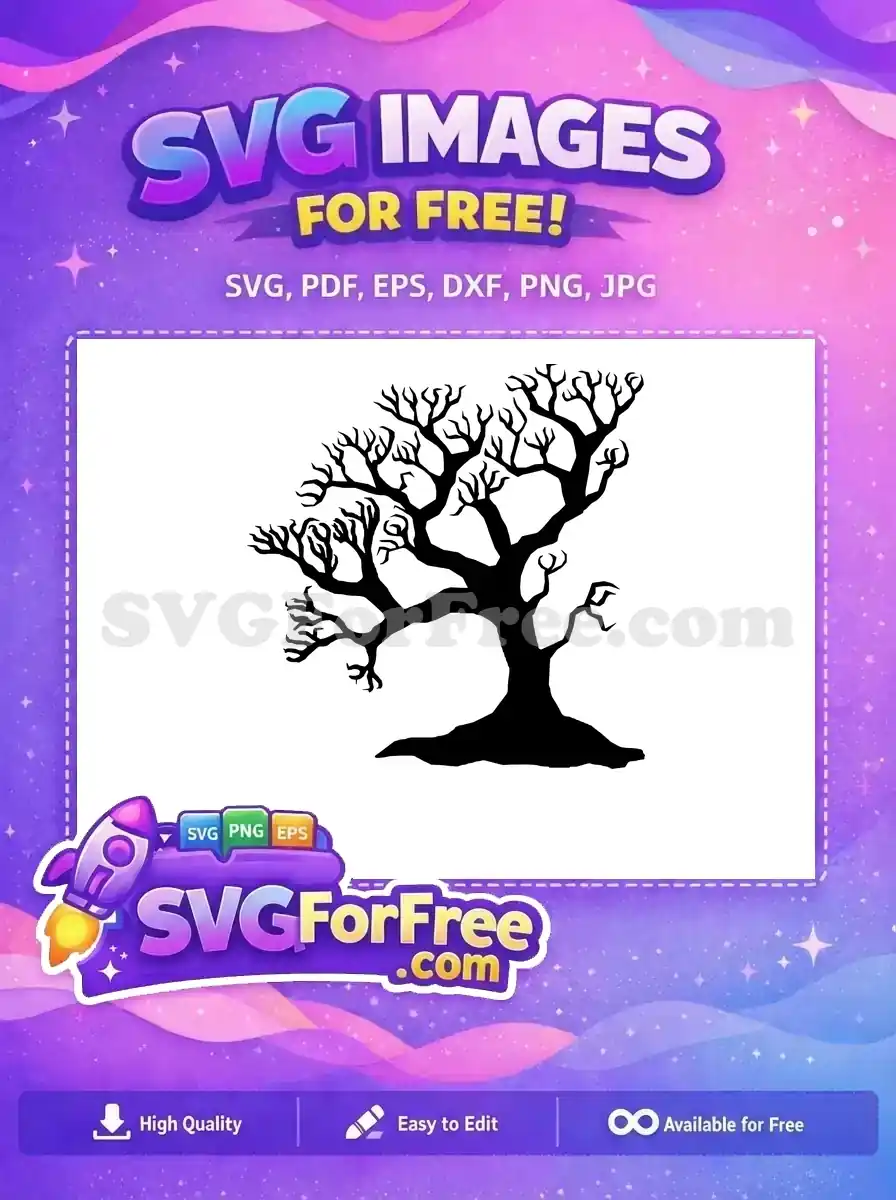 Free Spooky Branches Free Halloween Silhouette Creepy Tree Free SVG