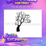 Free Black Silhouette Tree Free Creepy Branches Art Free SVG - Instant Download