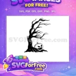 Free Spooky Jack O Lantern Free Dead Tree Halloween Free SVG - Instant Download