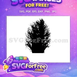 Free Black Line Art Free Tree Silhouette Dark Forest Free SVG