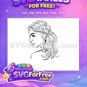 Free Braided Hairstyle Free Flowing Locks Woman Free SVG Free Braided Hairstyle Free Flowing Locks Woman Free SVG