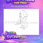 Free Flowing Hair Free Minimalist Art Line Women Free SVG - Instant Download