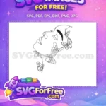 Free Butterfly Line Art Free Woman Profile Black Hair Free SVG - Instant Download