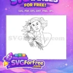 Free Flower Crown Free Line Art Women Floral Free SVG - Instant Download