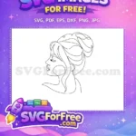Free Eyelash Line Free Flowing Hair Woman Portrait Free SVG - Instant Download