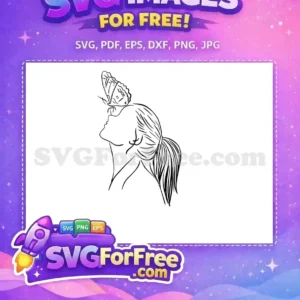 Free Butterfly on Head Free Ponytail Hairstyle Line Art Free SVG Free Butterfly on Head Free Ponytail Hairstyle Line Art Free SVG