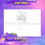 Free Butterfly Crown Free Line Art Woman Portrait Free SVG 2 - Instant Download