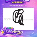 Free Curled Pose Free Sad Line Art Women Free SVG - Instant Download