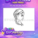 Free Braided Hair Free Confident Woman Line Art Free SVG - Instant Download