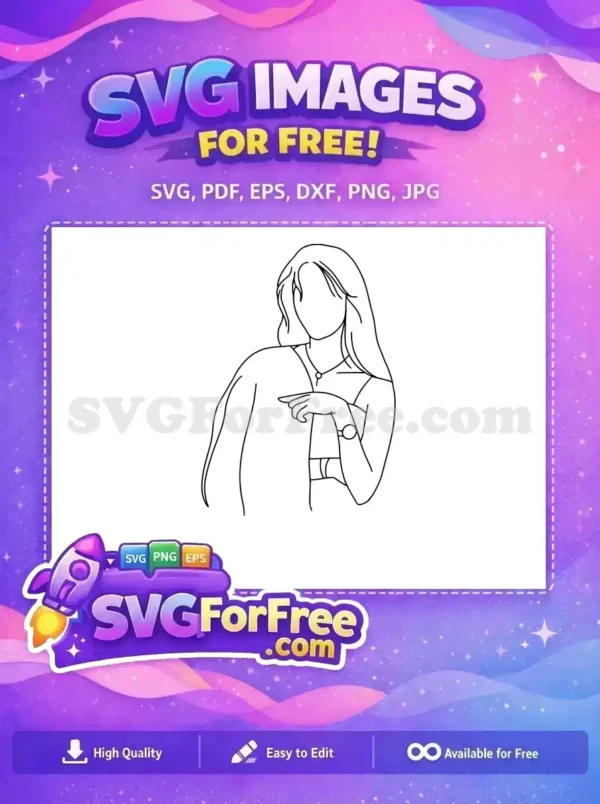 Free Pointing Woman Free Line Art Woman Free SVG Free Pointing Woman Free Line Art Woman Free SVG