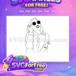 Free Round Sunglasses Free Stylish Woman Line Art Free SVG - Instant Download