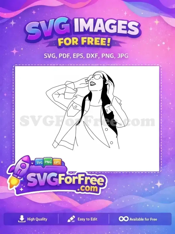 Free Elegant Tie Free Business Line Art Women Free SVG