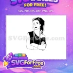 Free Sunglasses Detail Free Hoop Earring Confident Woman Free SVG - Instant Download