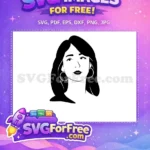 Free Hoop Earring Free Bangs Hairstyle Line Art Free SVG - Instant Download