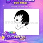 Free Minimalist Woman Free Head Line Art Free SVG - Instant Download