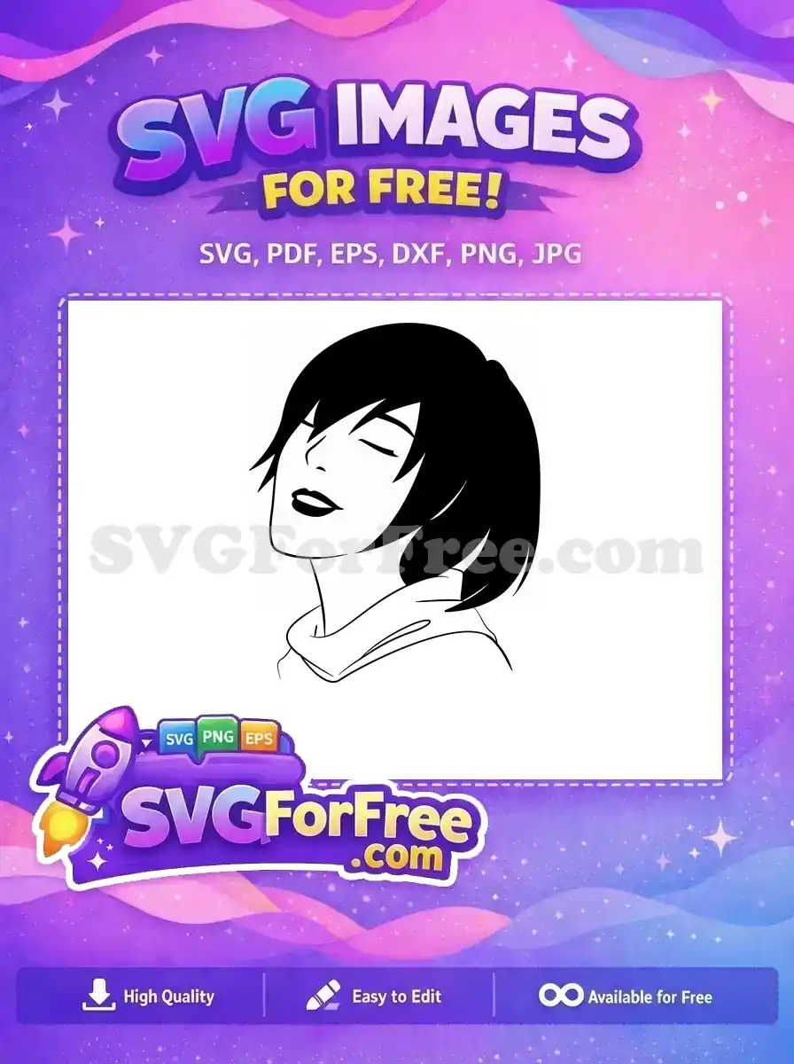 Free Minimalist Woman Free Head Line Art Free SVG