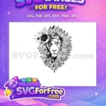 Free Detailed Lion Free Floral Design Elements Free SVG - Instant Download